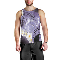 Piko Hawaiian Men Tank Top Purple Galaxy Spiral Plumeria Tribal Patterns