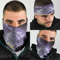 Piko Hawaiian Neck Gaiter Purple Galaxy Spiral Plumeria Tribal Patterns