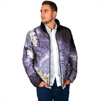 Piko Hawaiian Padded Jacket Purple Galaxy Spiral Plumeria Tribal Patterns