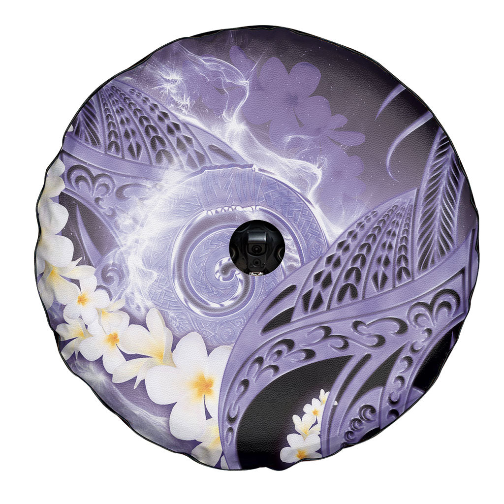 Piko Hawaiian Spare Tire Cover Purple Galaxy Spiral Plumeria Tribal Patterns
