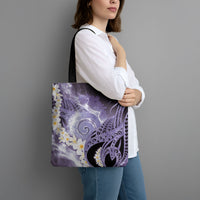 Piko Hawaiian Tote Bag Purple Galaxy Spiral Plumeria Tribal Patterns