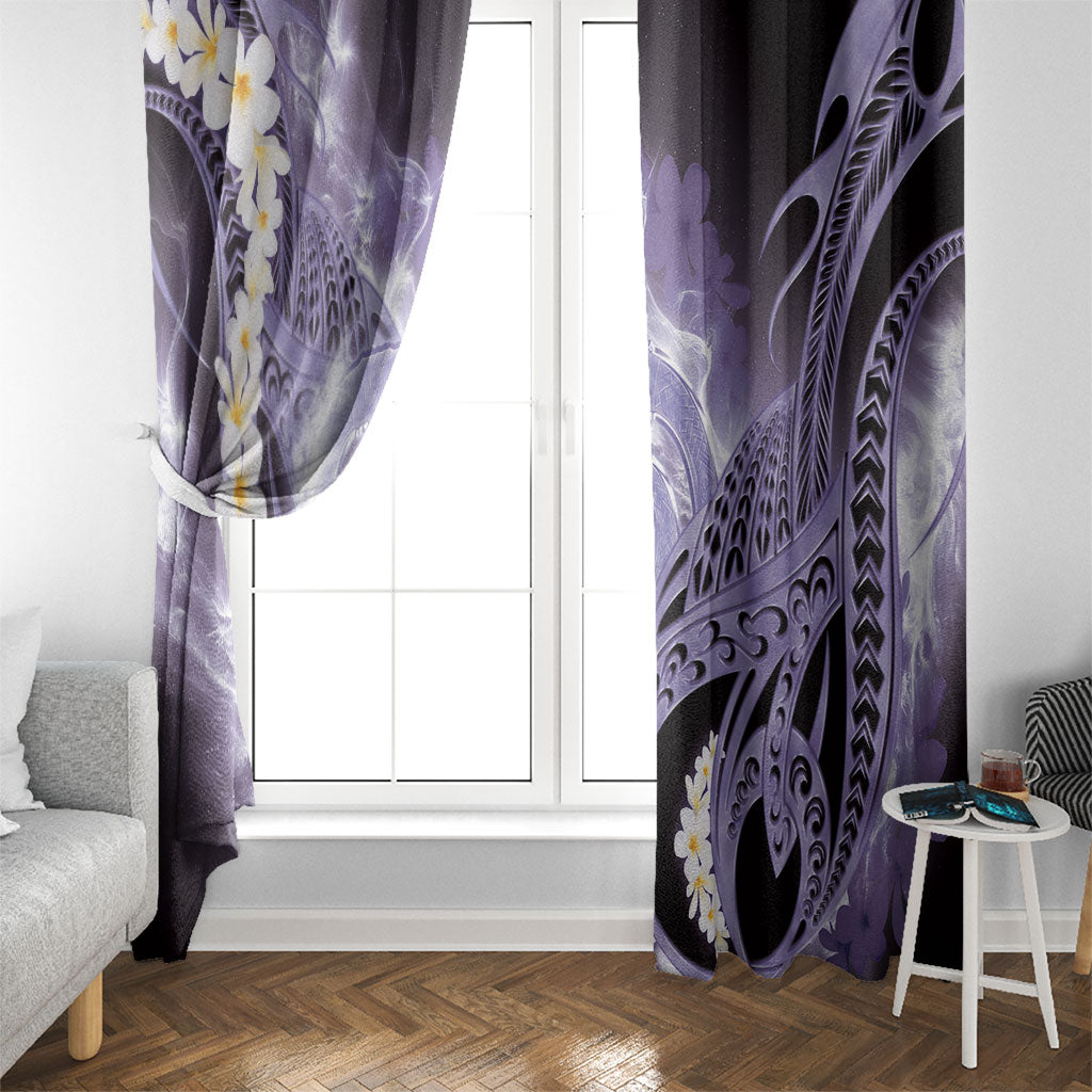 Piko Hawaiian Window Curtain Purple Galaxy Spiral Plumeria Tribal Patterns