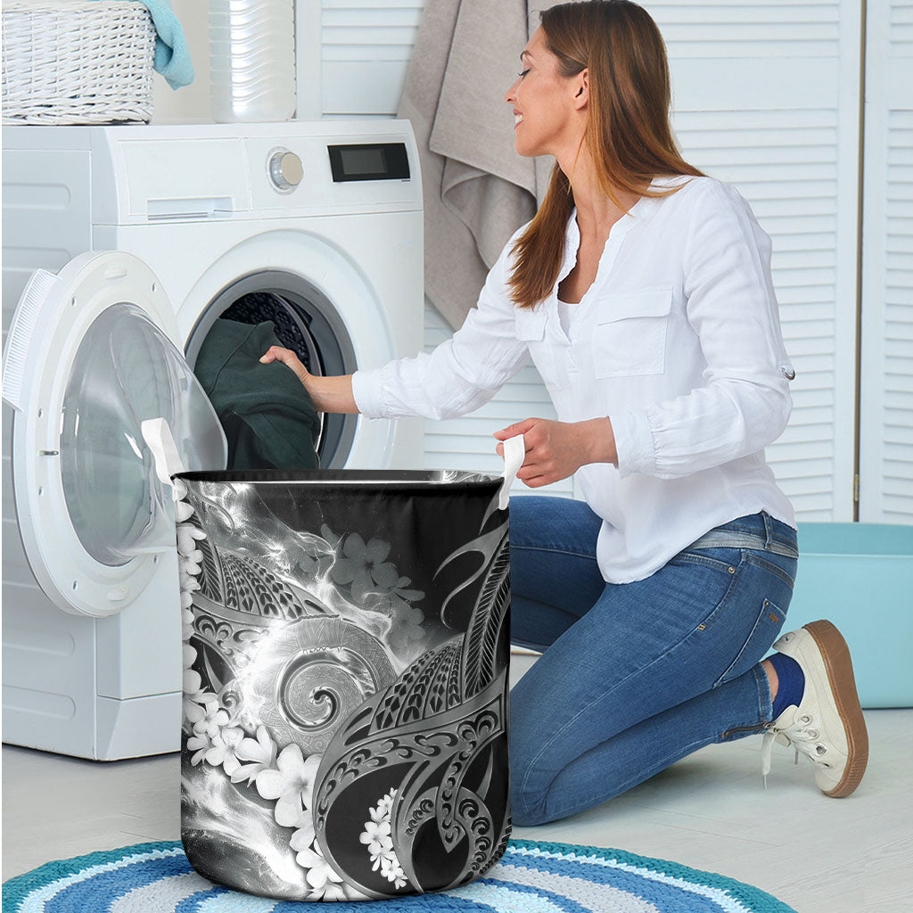 Piko Hawaiian Laundry Basket Monochrome Galaxy Spiral Plumeria Tribal Patterns