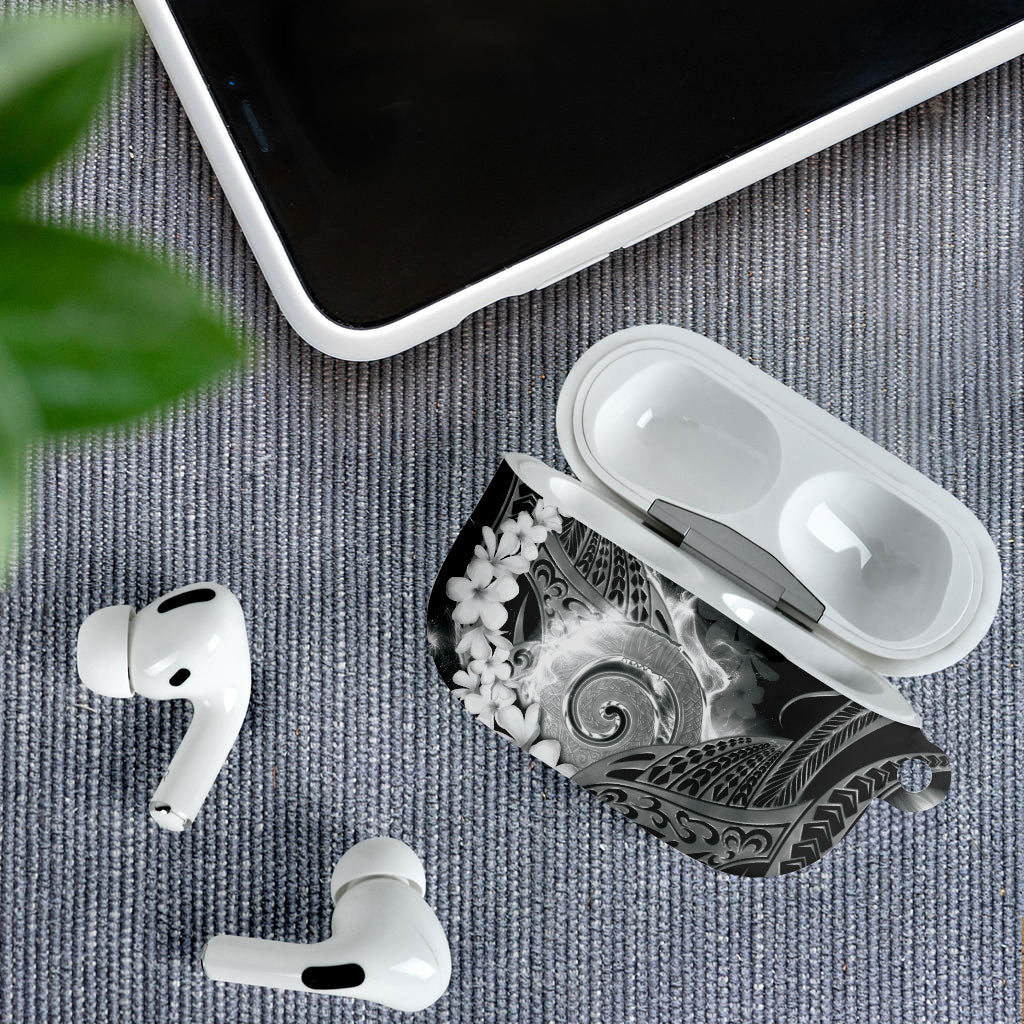 Piko Hawaiian AirPods Case Monochrome Galaxy Spiral Plumeria Tribal Patterns