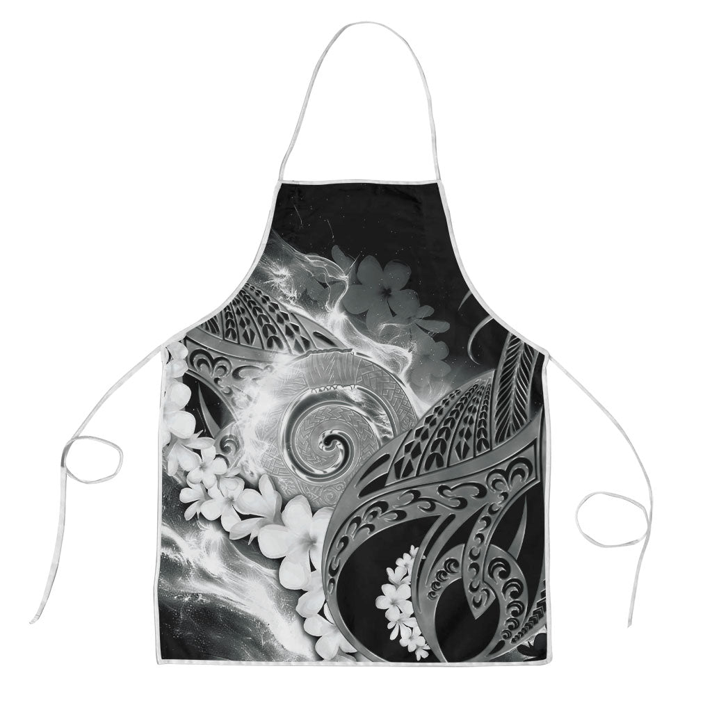 Piko Hawaiian Apron Monochrome Galaxy Spiral Plumeria Tribal Patterns DT05 Black - Polynesian Pride