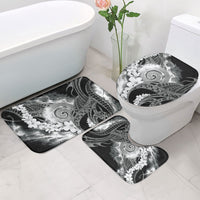 Piko Hawaiian Bathroom Set Monochrome Galaxy Spiral Plumeria Tribal Patterns