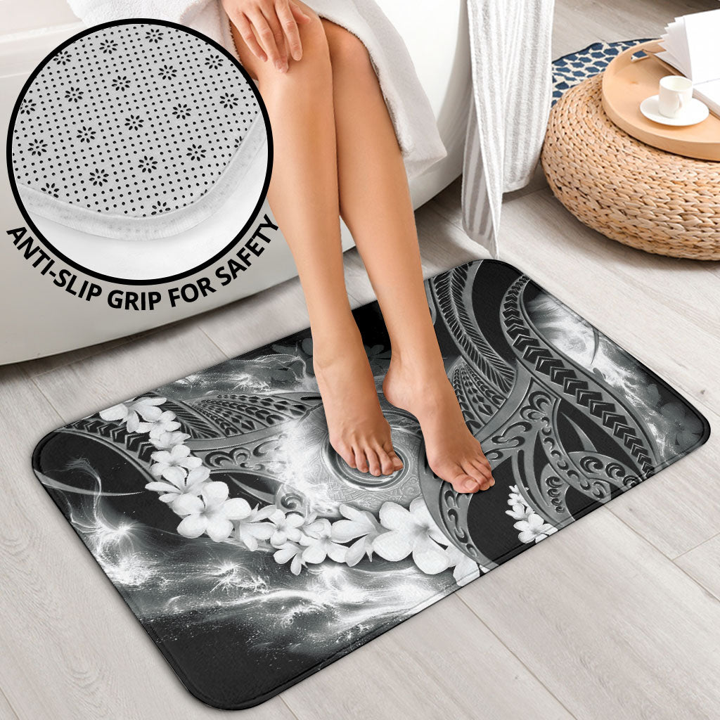 Piko Hawaiian Bathroom Set Monochrome Galaxy Spiral Plumeria Tribal Patterns
