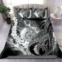 Piko Hawaiian Bedding Set Monochrome Galaxy Spiral Plumeria Tribal Patterns