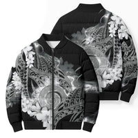 Piko Hawaiian Bomber Puffer Jacket Monochrome Galaxy Spiral Plumeria Tribal Patterns