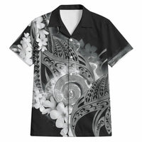 Piko Hawaiian Hawaiian Shirt Monochrome Galaxy Spiral Plumeria Tribal Patterns