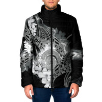 Piko Hawaiian Padded Jacket Monochrome Galaxy Spiral Plumeria Tribal Patterns
