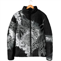Piko Hawaiian Padded Jacket Monochrome Galaxy Spiral Plumeria Tribal Patterns
