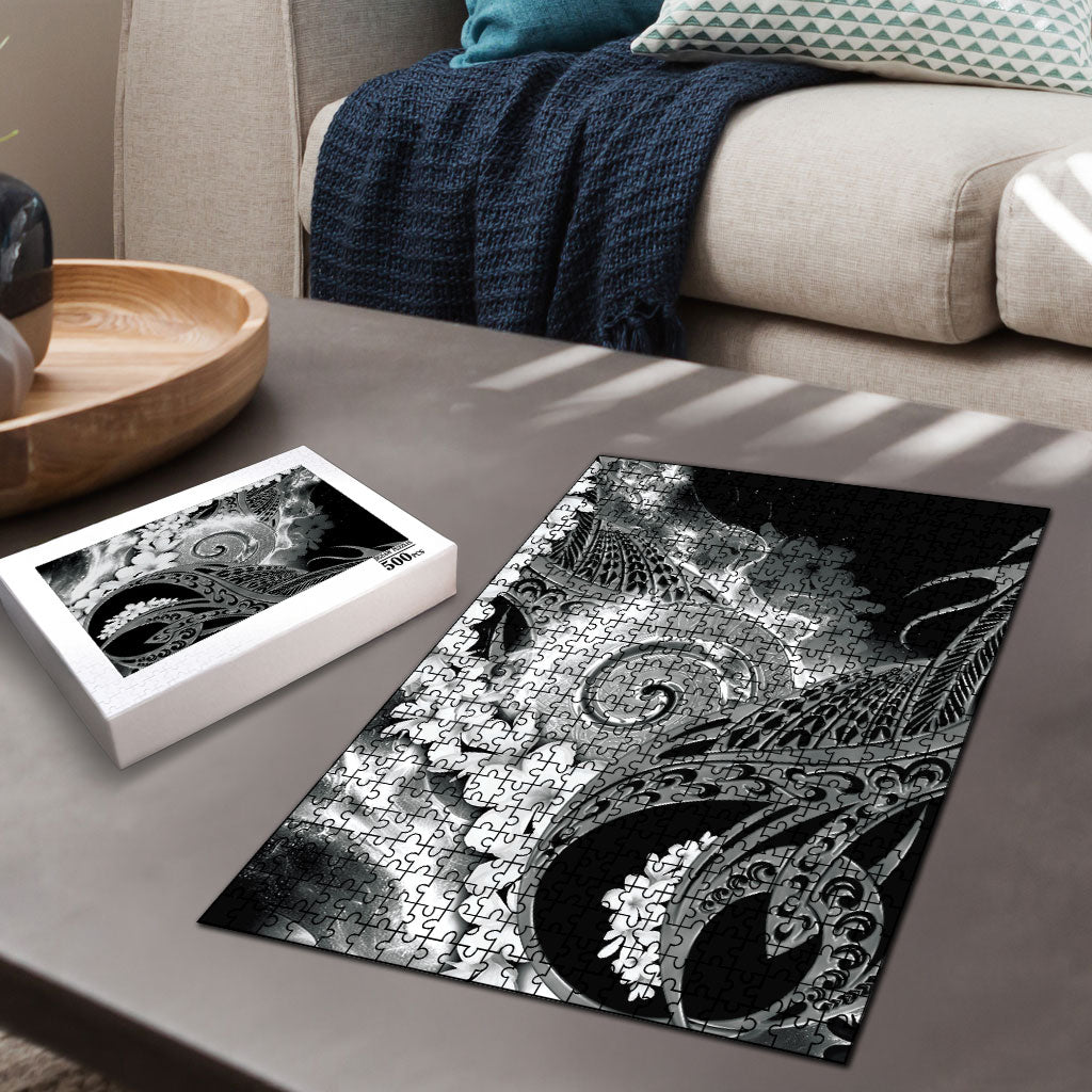 Piko Hawaiian Puzzle Monochrome Galaxy Spiral Plumeria Tribal Patterns