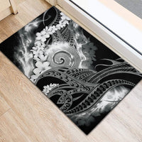 Piko Hawaiian Rubber Doormat Monochrome Galaxy Spiral Plumeria Tribal Patterns