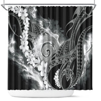 Piko Hawaiian Shower Curtain Monochrome Galaxy Spiral Plumeria Tribal Patterns
