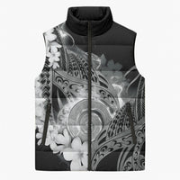 Piko Hawaiian Sleeveless Puffer Jacket Monochrome Galaxy Spiral Plumeria Tribal Patterns