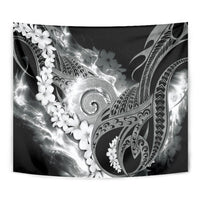 Piko Hawaiian Tapestry Monochrome Galaxy Spiral Plumeria Tribal Patterns