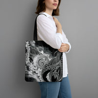 Piko Hawaiian Tote Bag Monochrome Galaxy Spiral Plumeria Tribal Patterns