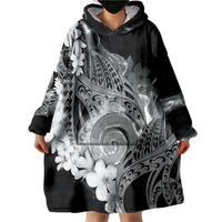 Piko Hawaiian Wearable Blanket Hoodie Monochrome Galaxy Spiral Plumeria Tribal Patterns