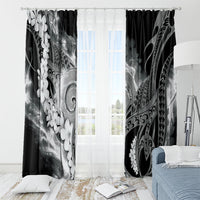 Piko Hawaiian Window Curtain Monochrome Galaxy Spiral Plumeria Tribal Patterns