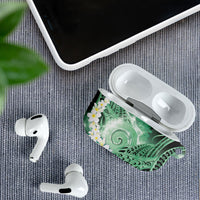Piko Hawaiian AirPods Case Green Galaxy Spiral Plumeria Tribal Patterns
