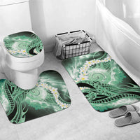 Piko Hawaiian Bathroom Set Green Galaxy Spiral Plumeria Tribal Patterns