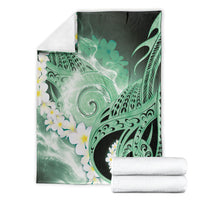 Piko Hawaiian Blanket Green Galaxy Spiral Plumeria Tribal Patterns