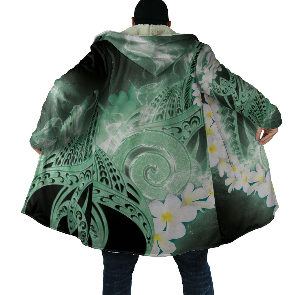 Piko Hawaiian Cloak Green Galaxy Spiral Plumeria Tribal Patterns
