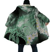 Piko Hawaiian Cloak Green Galaxy Spiral Plumeria Tribal Patterns