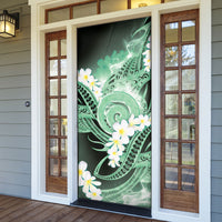 Piko Hawaiian Door Cover Green Galaxy Spiral Plumeria Tribal Patterns