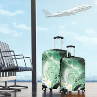 Piko Hawaiian Luggage Cover Green Galaxy Spiral Plumeria Tribal Patterns
