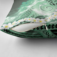 Piko Hawaiian Pillow Cover Green Galaxy Spiral Plumeria Tribal Patterns