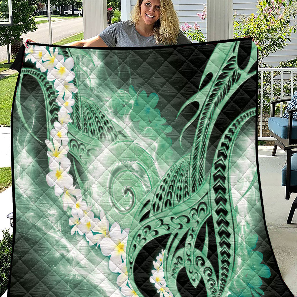 Piko Hawaiian Quilt Green Galaxy Spiral Plumeria Tribal Patterns DT05 Green - Polynesian Pride