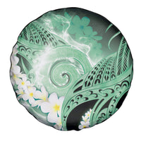 Piko Hawaiian Spare Tire Cover Green Galaxy Spiral Plumeria Tribal Patterns