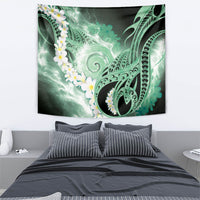 Piko Hawaiian Tapestry Green Galaxy Spiral Plumeria Tribal Patterns