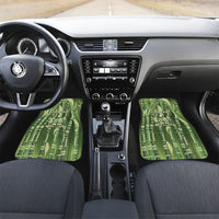 Personalised Fiji Language Week Sugarcane Masi Car Mats Green Tapa Tribal Pattern