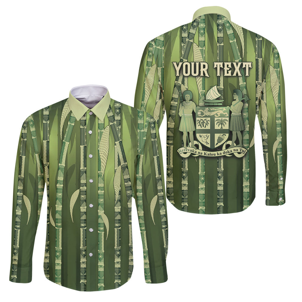 Personalised Fiji Language Week Sugarcane Masi Family Matching Off The Shoulder Long Sleeve Dress and Hawaiian Shirt Green Tapa Tribal Pattern