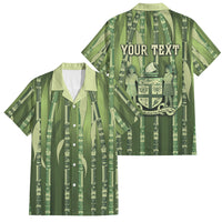 Personalised Fiji Language Week Sugarcane Masi Family Matching Tank Maxi Dress and Hawaiian Shirt Green Tapa Tribal Pattern