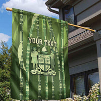 Personalised Fiji Language Week Sugarcane Masi Garden Flag Green Tapa Tribal Pattern