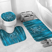Personalised Fiji Language Week Sugarcane Masi Bathroom Set Blue Tapa Tribal Pattern