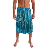 Personalised Fiji Language Week Sugarcane Masi Lavalava Blue Tapa Tribal Pattern