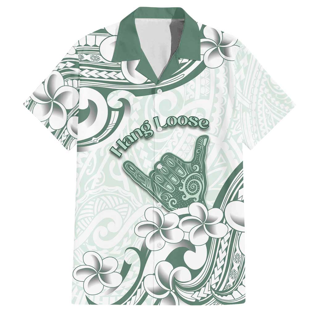 Aloha Hawaii Shaka Family Matching Summer Maxi Dress and Hawaiian Shirt Hang Loose Mint Version - Polynesian Pride