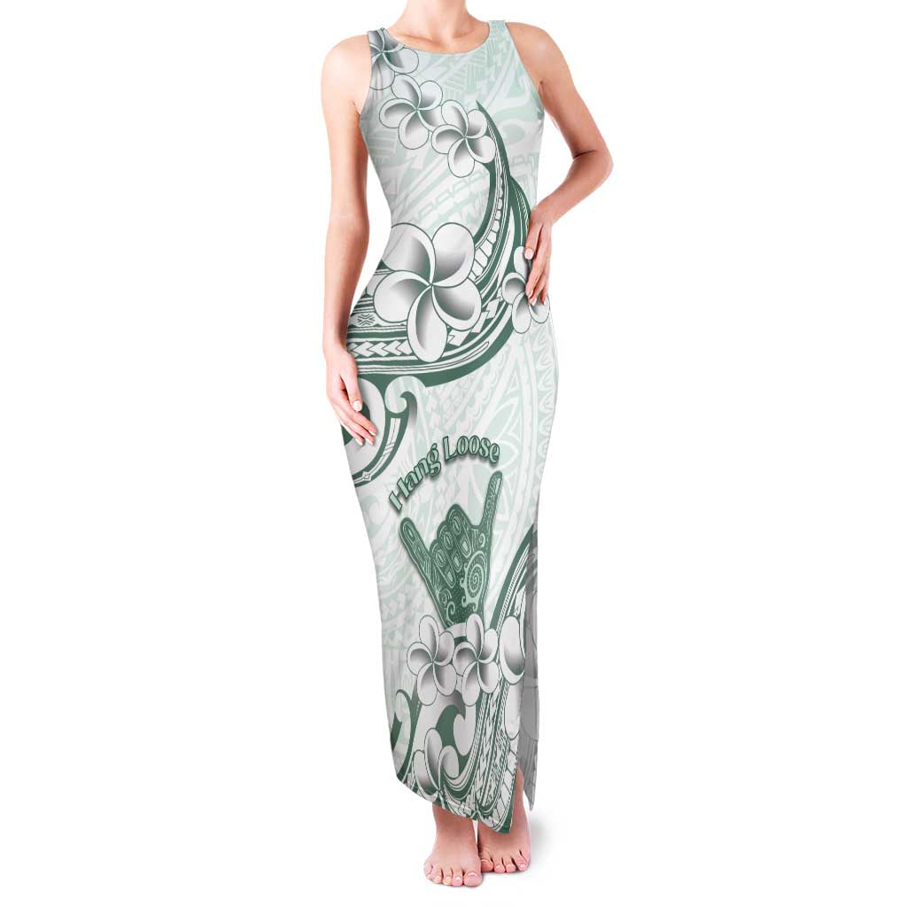 Aloha Hawaii Shaka Family Matching Tank Maxi Dress and Hawaiian Shirt Hang Loose Mint Version - Polynesian Pride