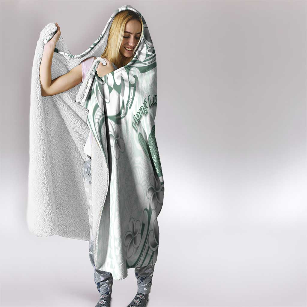 Aloha Hawaii Shaka Hooded Blanket Hang Loose Mint Version - Polynesian Pride