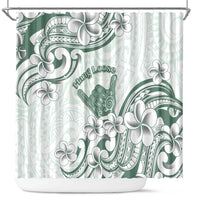 Aloha Hawaii Shaka Shower Curtain Hang Loose Mint Version - Polynesian Pride
