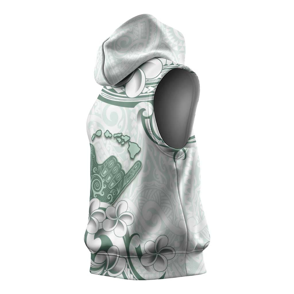Aloha Hawaii Shaka Sleeveless Hoodie Hang Loose Mint Version - Polynesian Pride