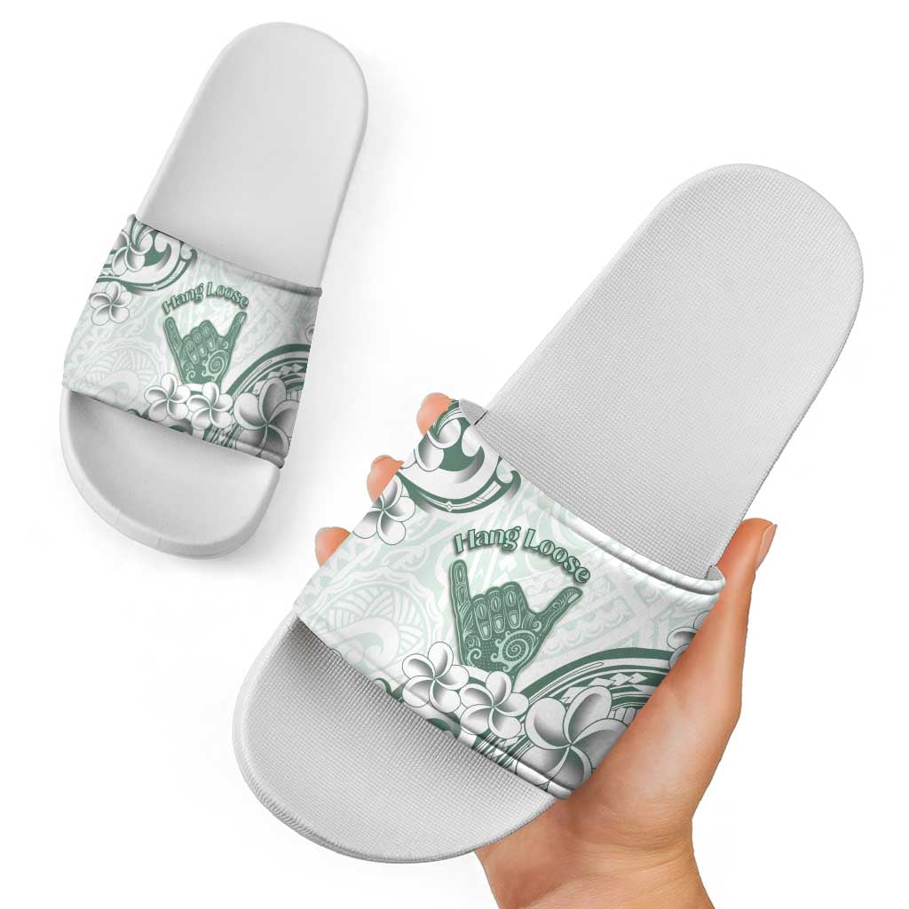 Aloha Hawaii Shaka Slide Sandals Hang Loose Mint Version - Polynesian Pride