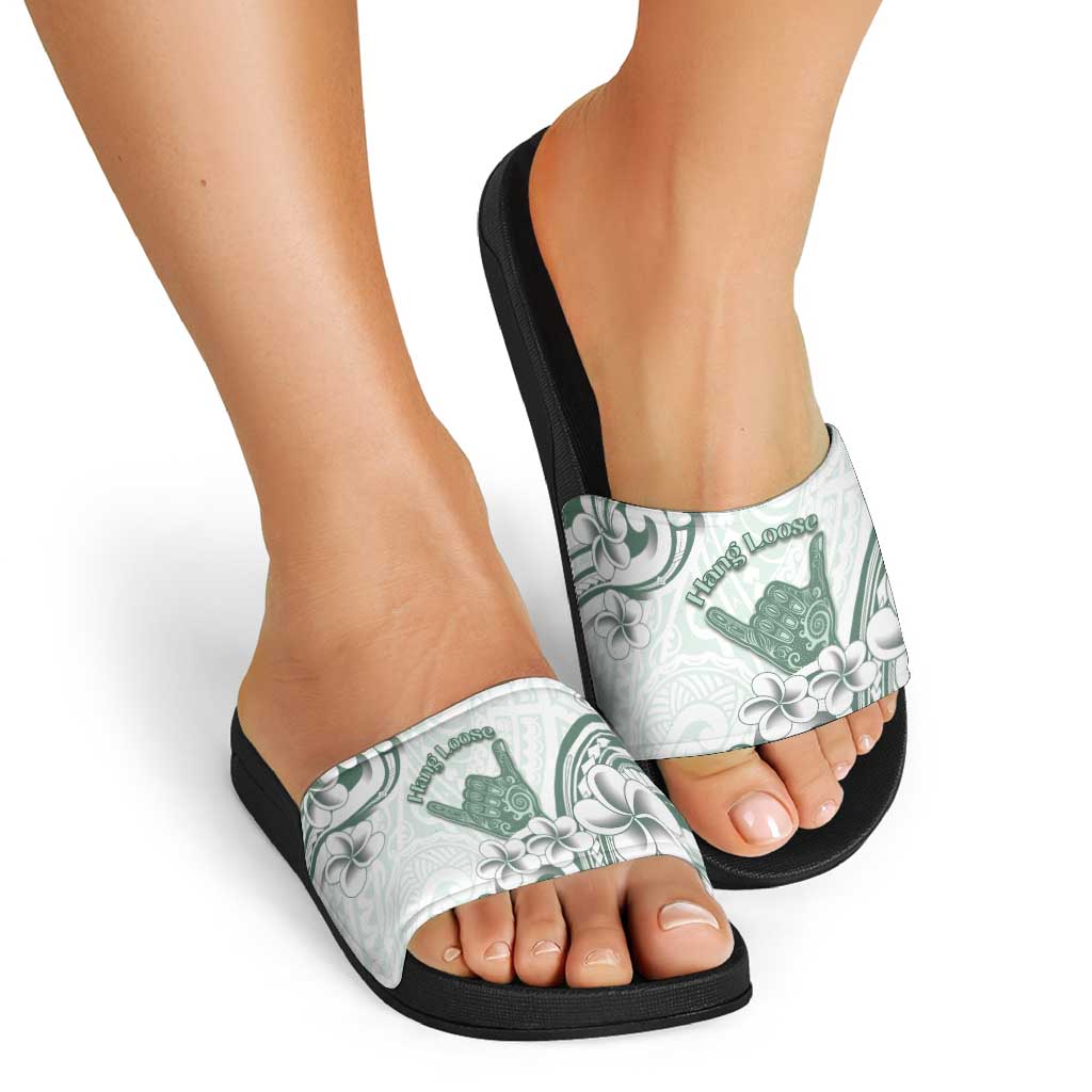 Aloha Hawaii Shaka Slide Sandals Hang Loose Mint Version - Polynesian Pride