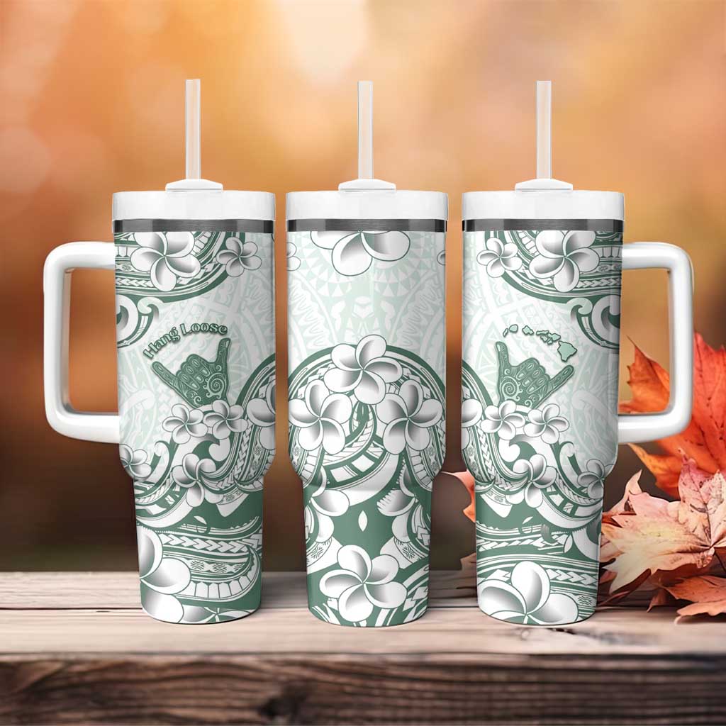 Aloha Hawaii Shaka Tumbler With Handle Hang Loose Mint Version - Polynesian Pride