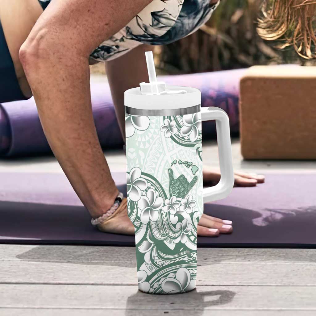 Aloha Hawaii Shaka Tumbler With Handle Hang Loose Mint Version - Polynesian Pride